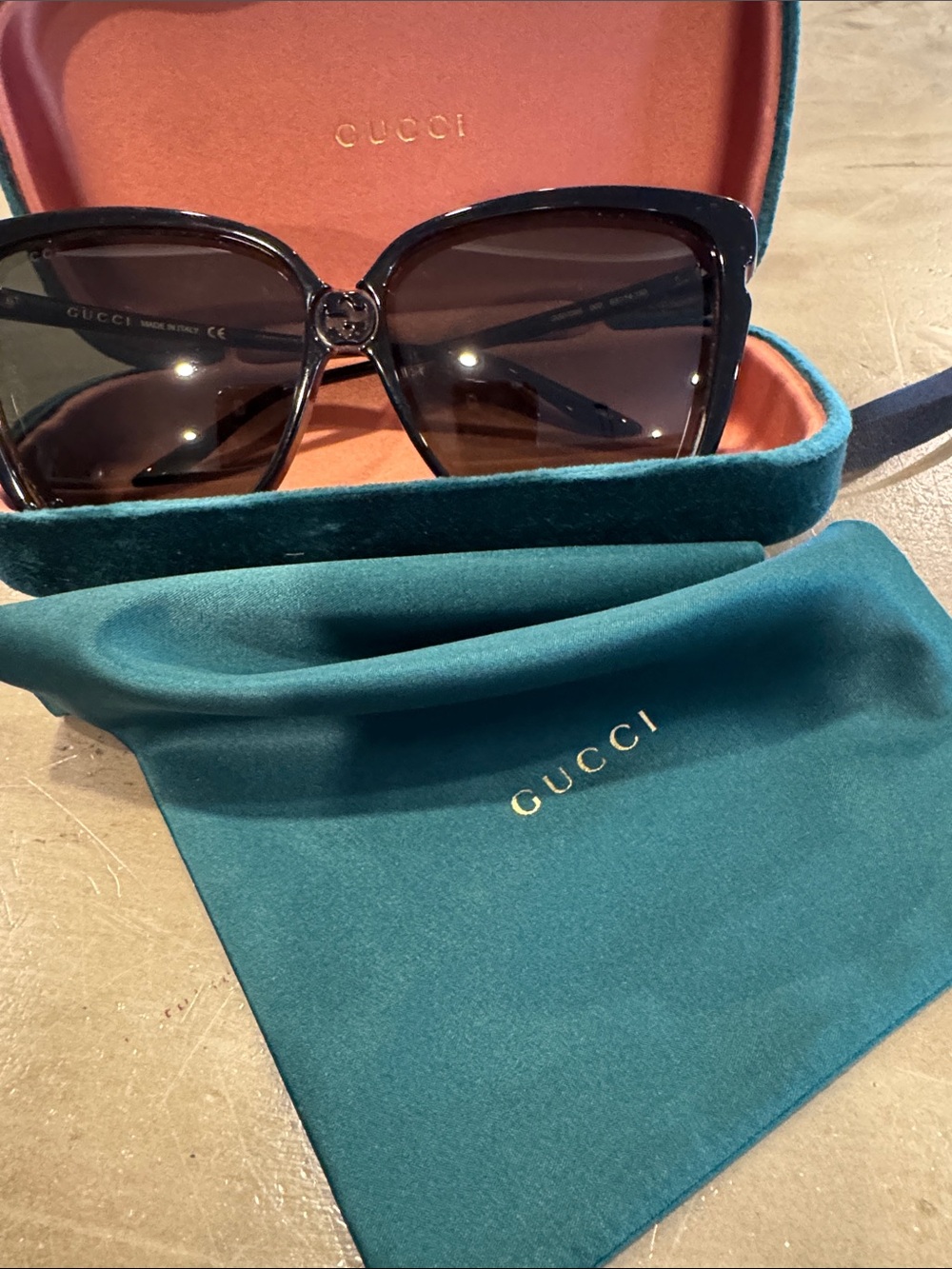 Gucci Brown Oversized Square Women’s Sunglasses